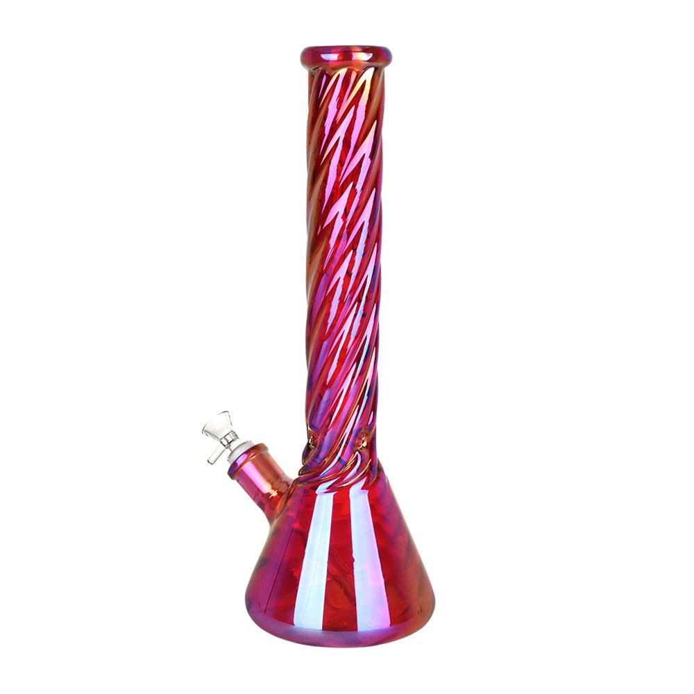 XXL Red Spiral Neck Glass Beaker Bong