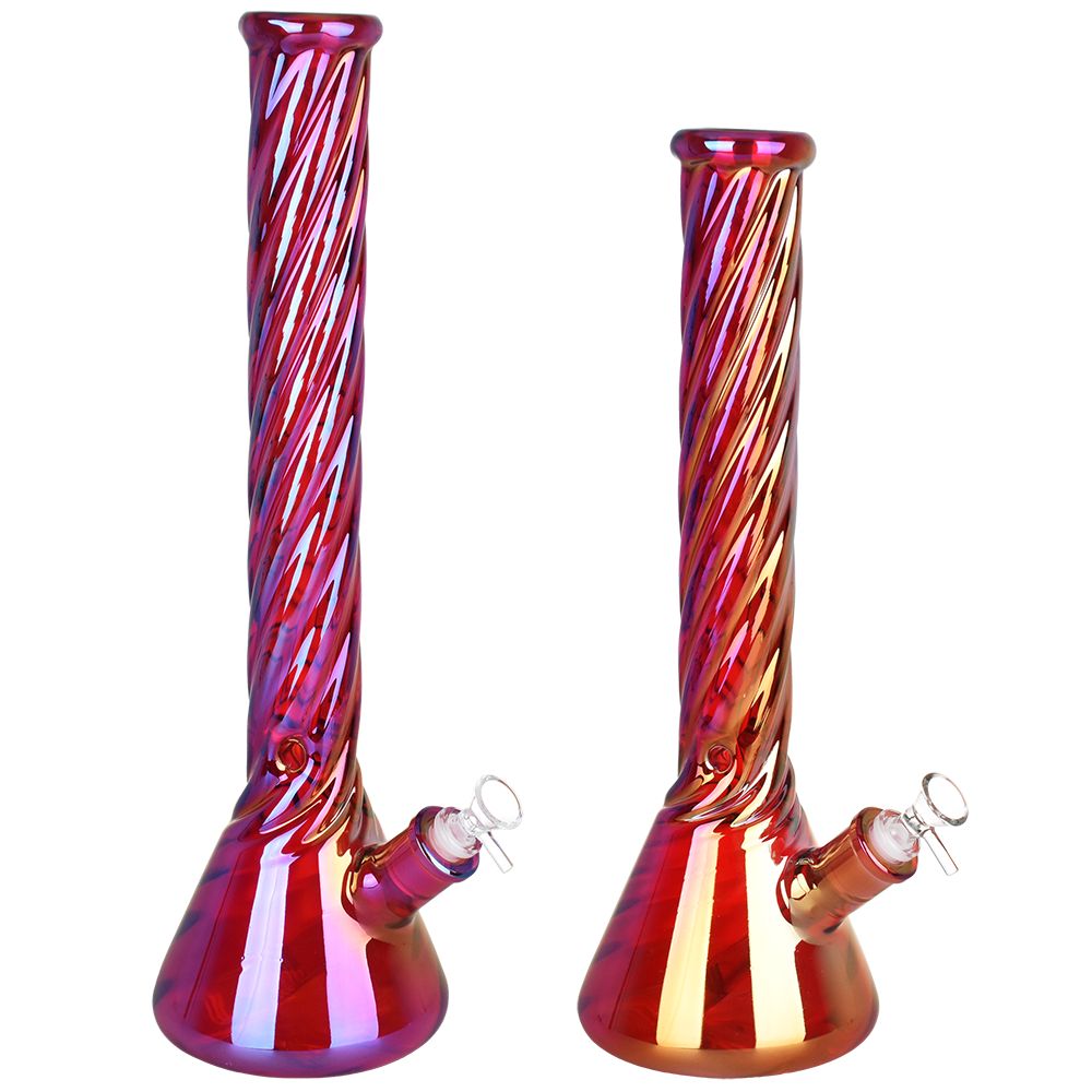 XXL Red Spiral Neck Glass Beaker Bong