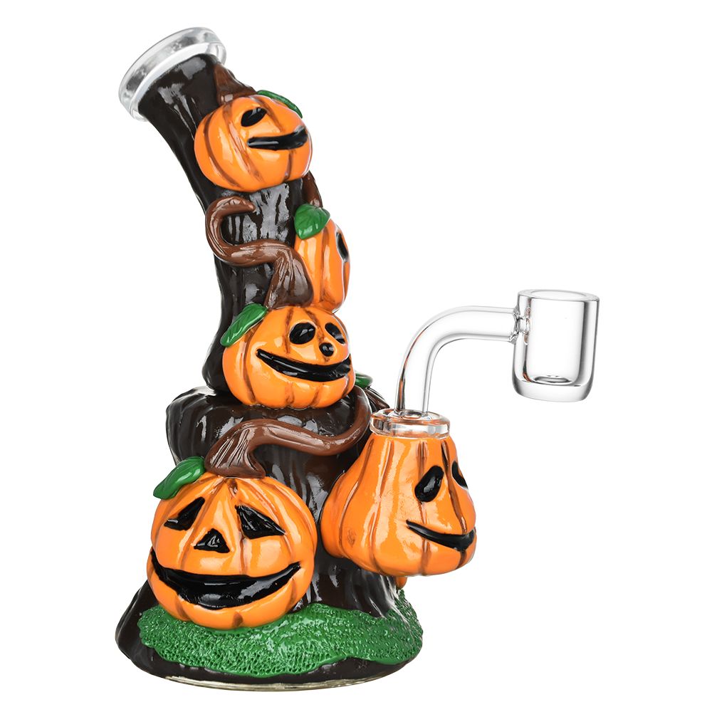 Piled Up Pumpkin Patch Enamel on Glass Dab Rig - 7 IN