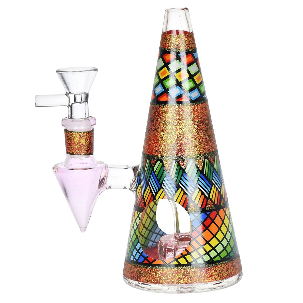 Conical Stained Glass Bong - 6.25&quot;