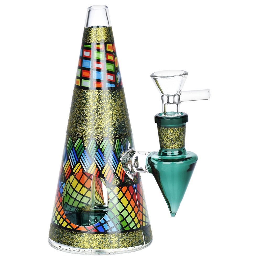 Conical Stained Glass Bong - 6.25&quot;