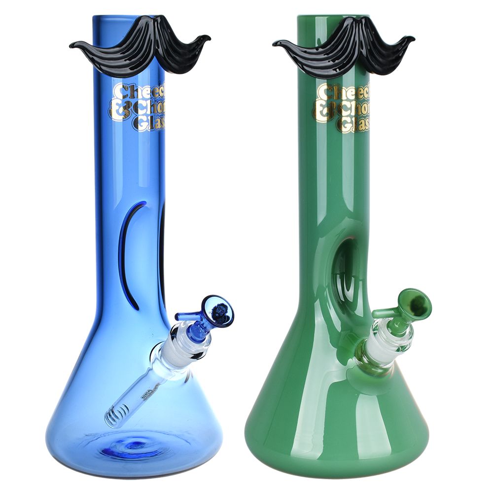 Cheech &amp; Chong Glass Moustache Ride Beaker Water Pipe - 12&quot;