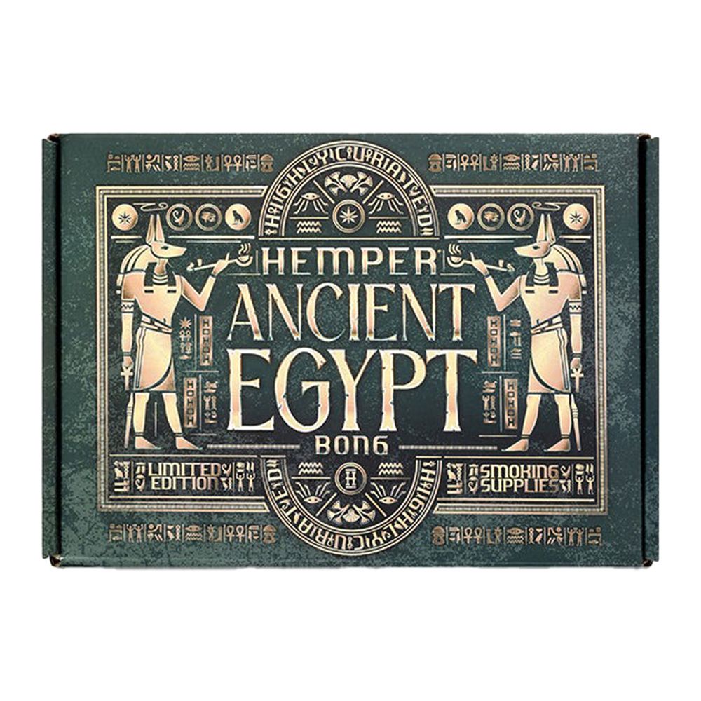 Hemper Ancient Egypt bong packaging with Egyptian-themed design