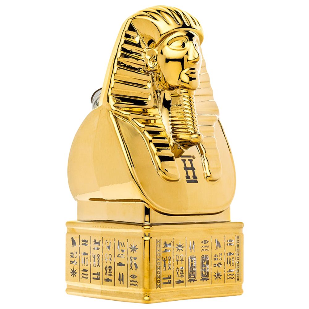 Big Gold sphinx-shaped Glass Bong on a white background 