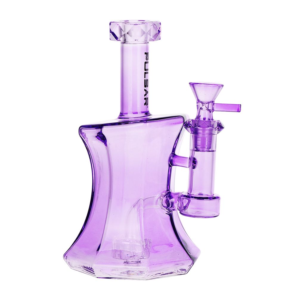 Neon Purple Full Color Glass Perc Bong