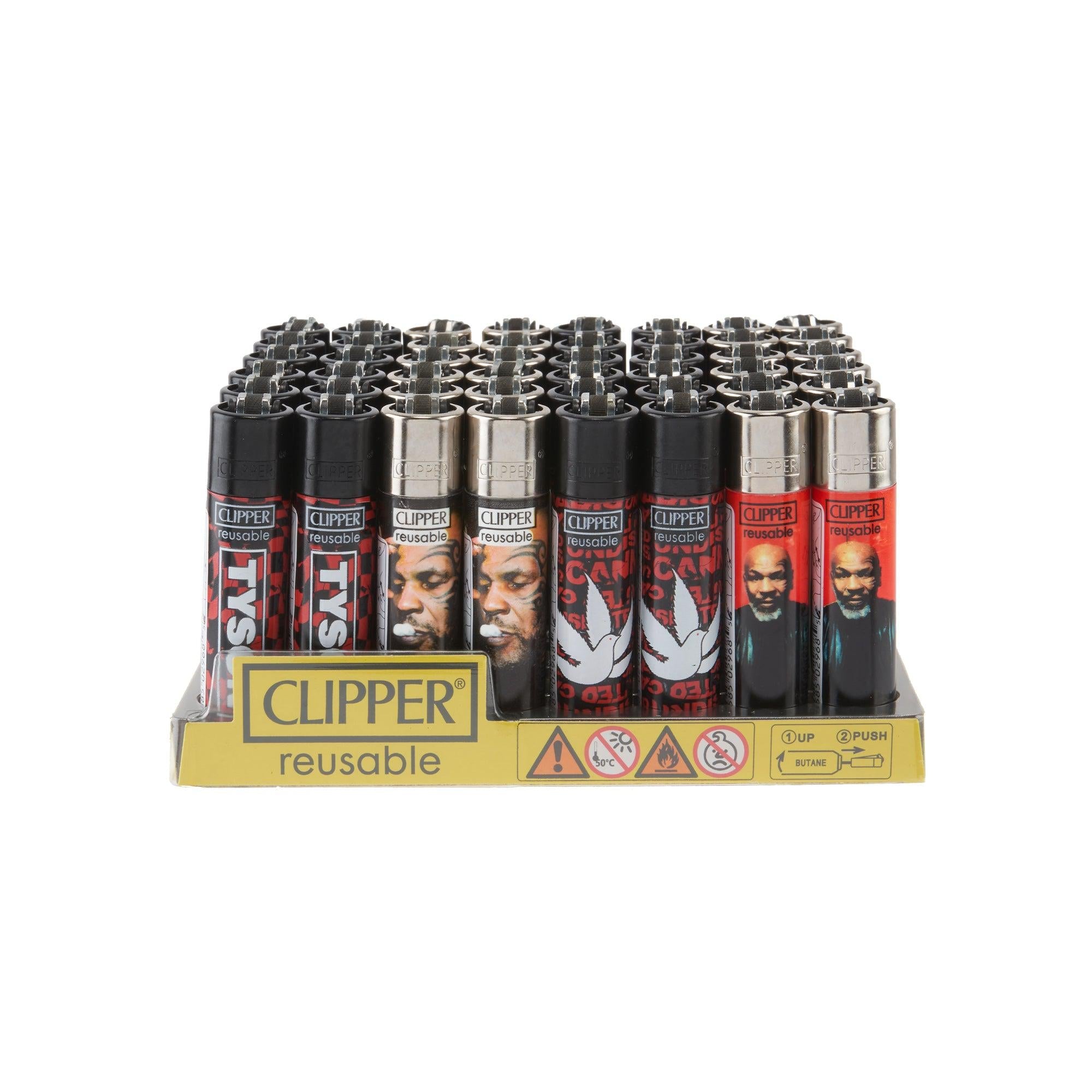 48ct Clipper Lighter Display – Mike Tyson Style | Clipper Box - World ...