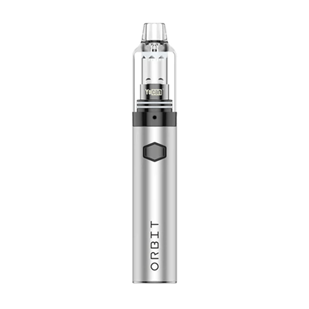 Silver vape for wax with 'Orbit' branding on a white background