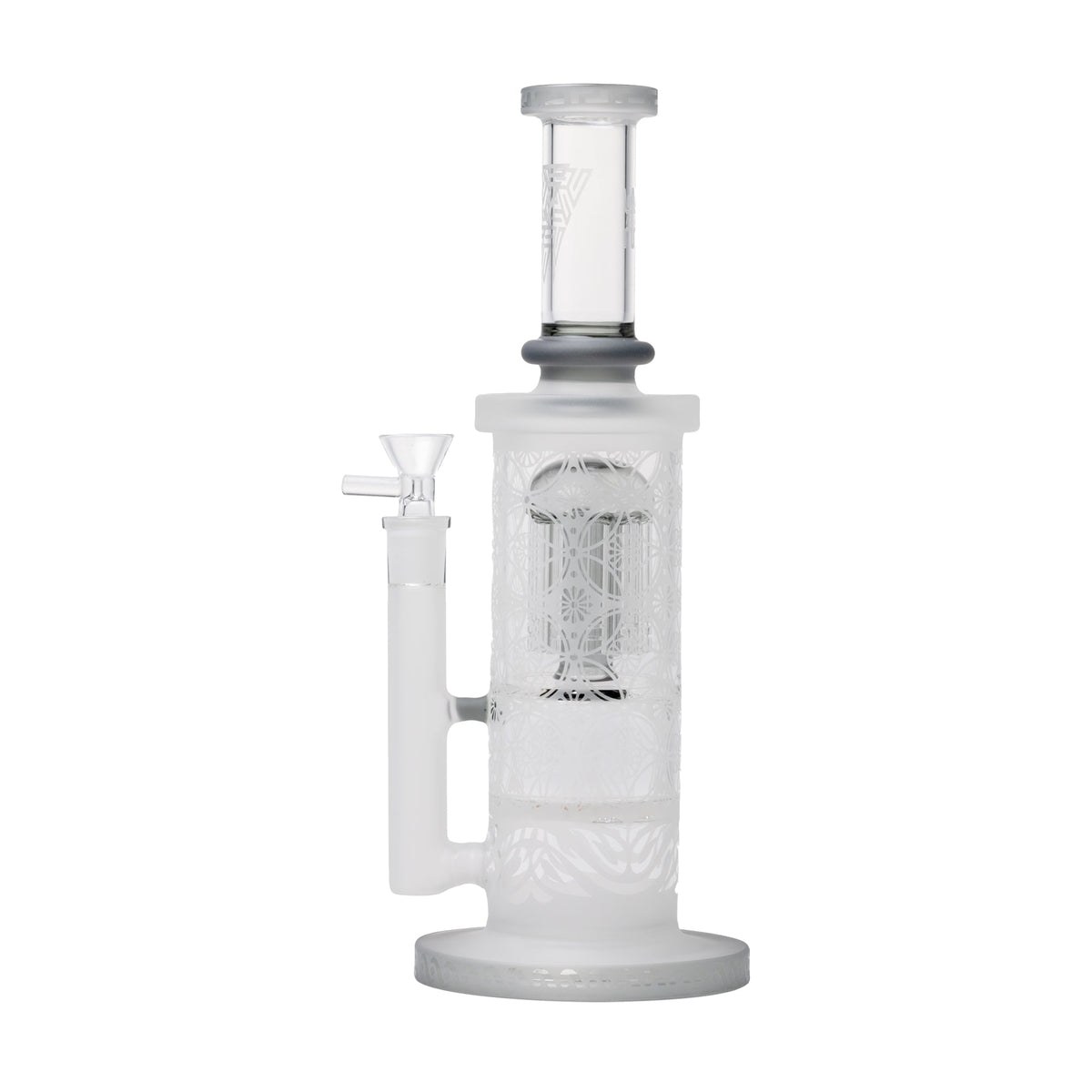 12" Double Perc Sacred Sandblasted Glass Water Pipe