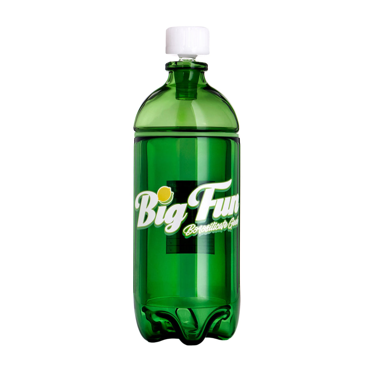 Soda bottle gravity bong on white background 