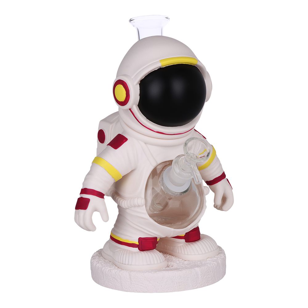 Spaceman  Designed Glass Bong on a white background 