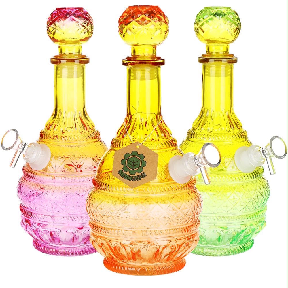 Sunset Vintage Ombre Glass Vase Water Pipe - 10.5"