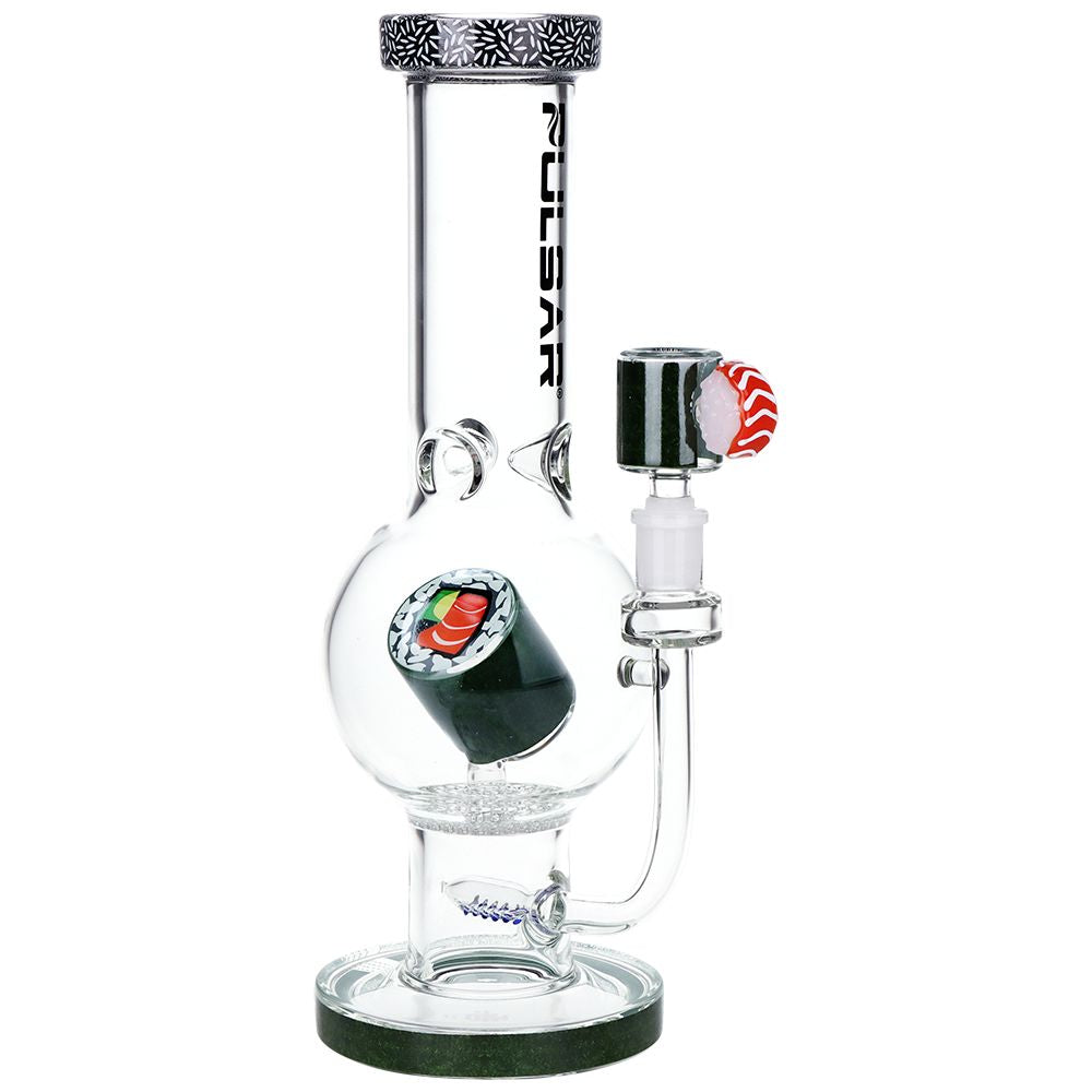 Sushi Time Bubble Base Double Percolator Bong on a white background 