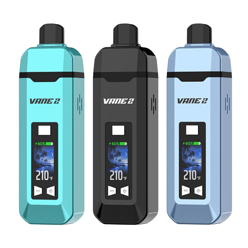 Three New Vane Dry Herb Vaporizers by Yocan on white background 
