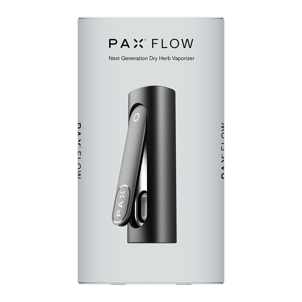 Pax Flow dry herb vaporizer packaging on a white background