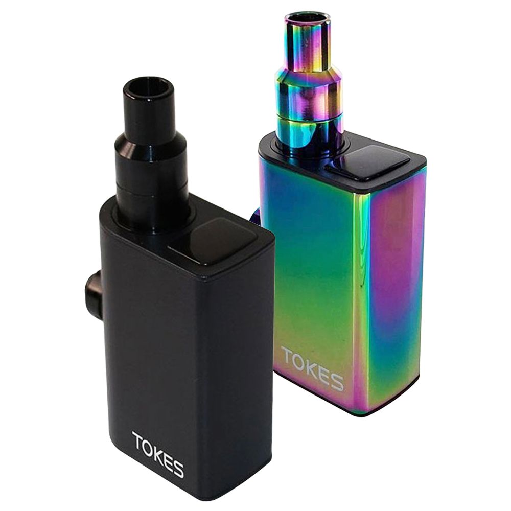 Two vaping devices that turns any bong to e dab rig on a white background.