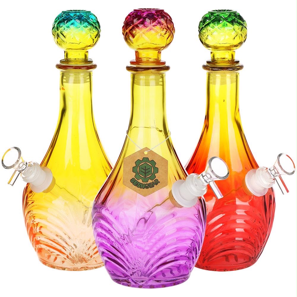 Vintage Ombre Glass Water Pipe - 11"