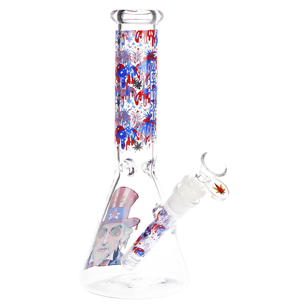 Melting Uncle Sam Beaker Glass Bong - 10"