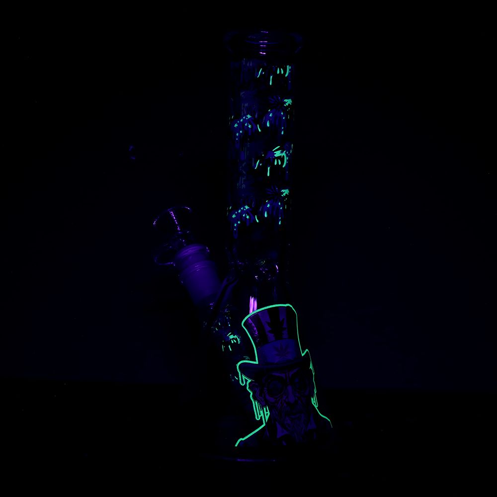 Melting Uncle Sam Beaker Glass Bong - 10"