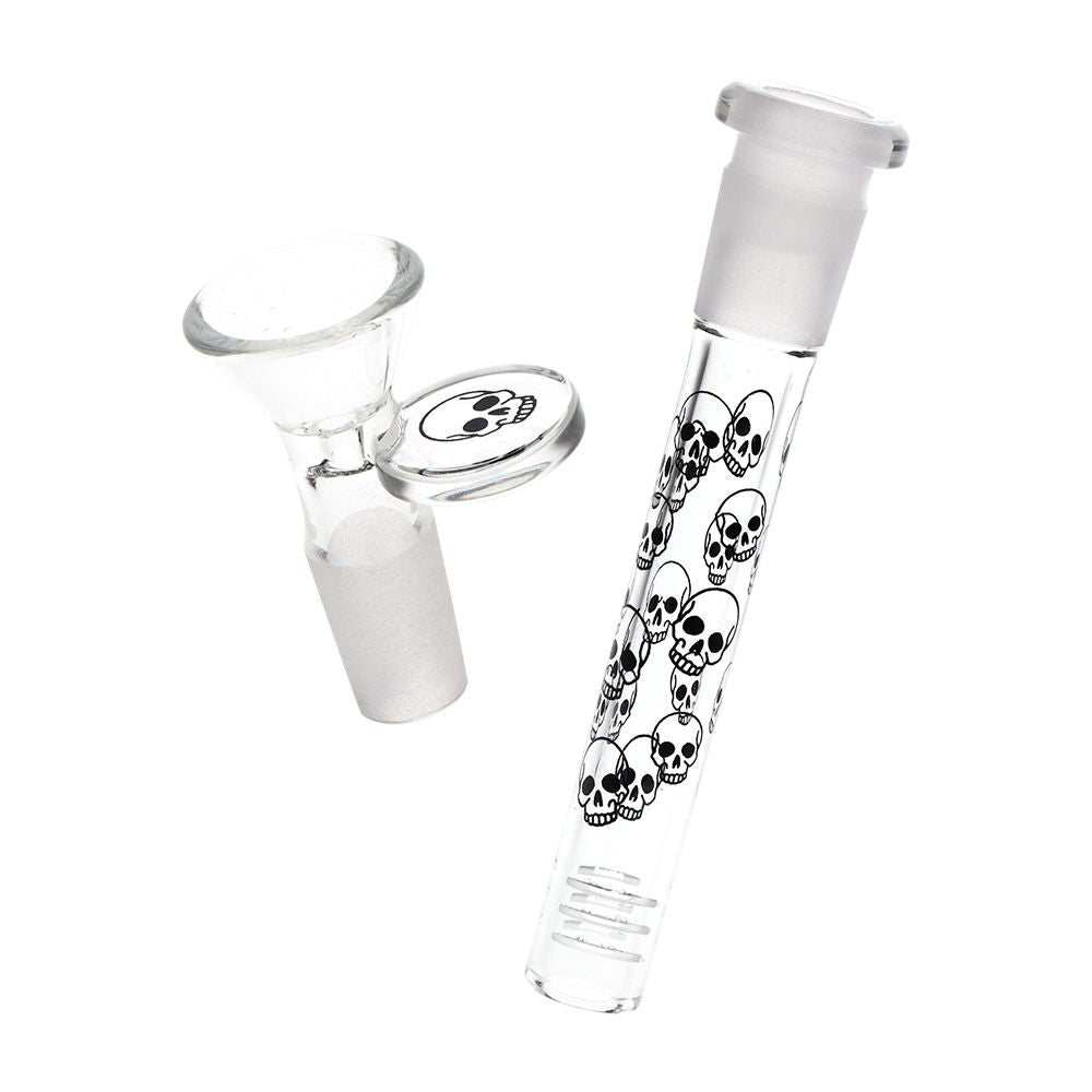 Skull  Drummer Beaker Glass Water Pipe - 10"