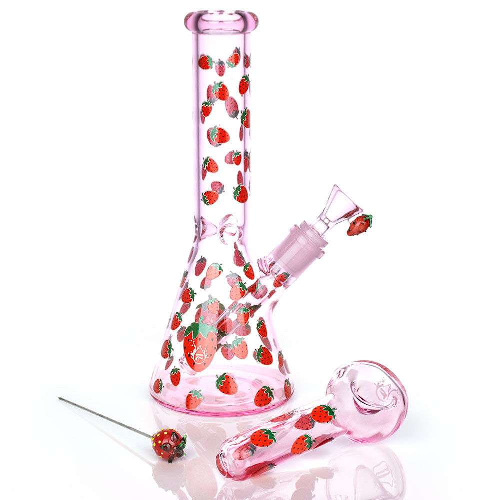 Sweet Strawberry Bong and Pipe Bundle