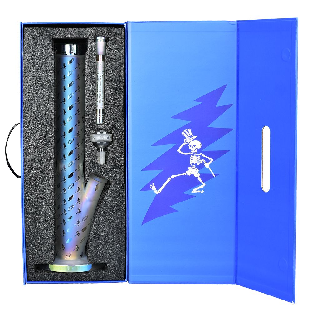 Grateful Dead Bolts And Skellies Straight Tube Bong - 15.5&quot;