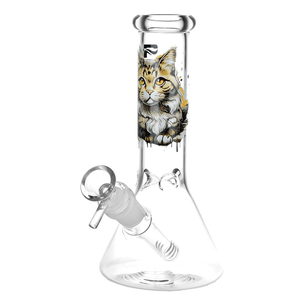 Majestic Cat Glass Bong  - 8 IN