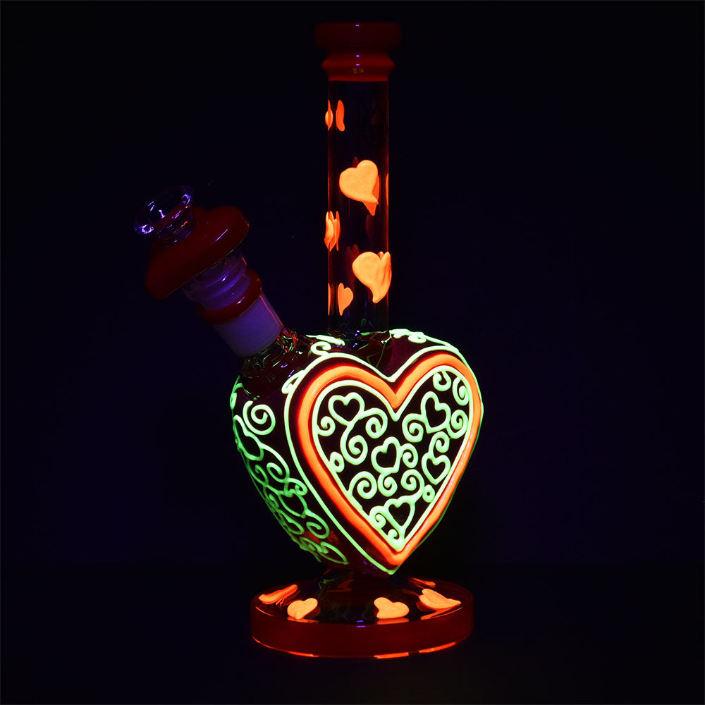 Victorian Valentines Day Glow in the Dark Bong