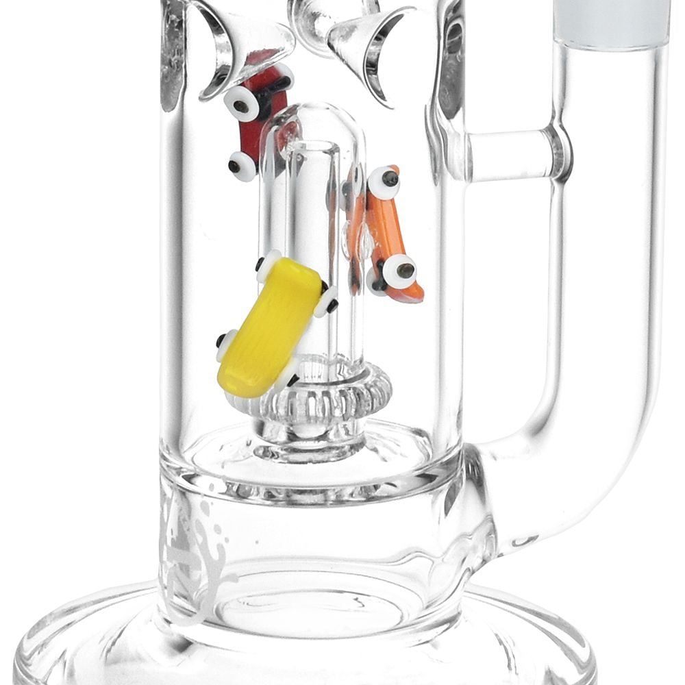 “Skate or Die” Straight Tube Glass Percolator Bong - 12.5 IN