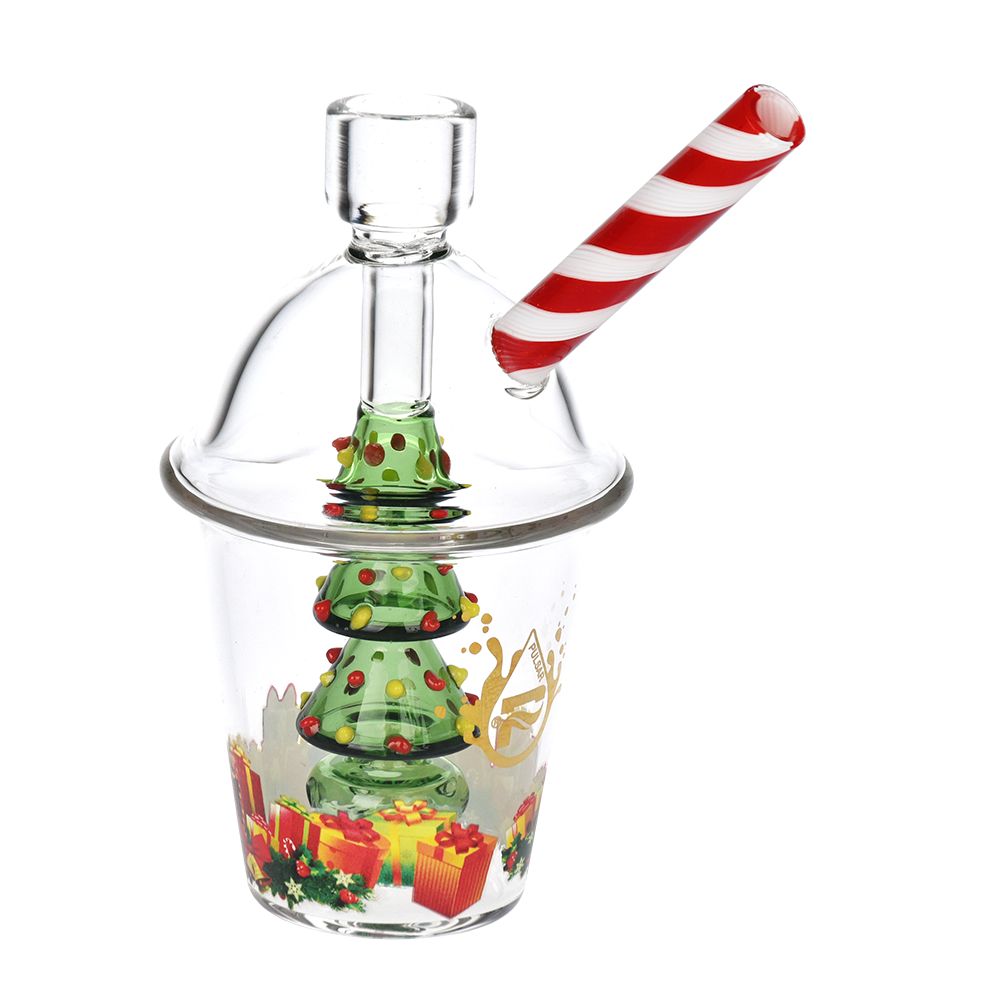 Christmas Tree Glass Bubbler Pipe - 6&quot;