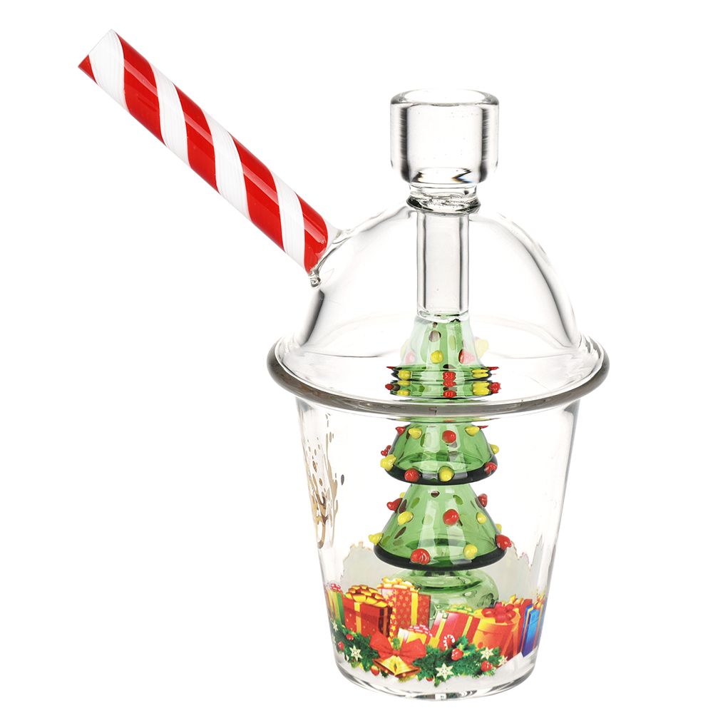 Christmas Tree Glass Bubbler Pipe - 6&quot;