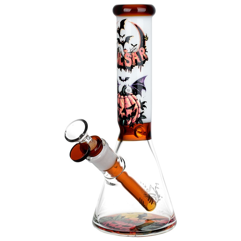 Halloween Scene Beaker Glass Bong - 9.5 IN