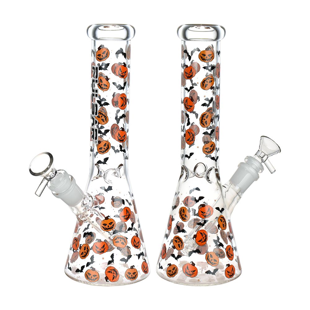 Cackling Pumpkins Batty Beaker Glass Bong
