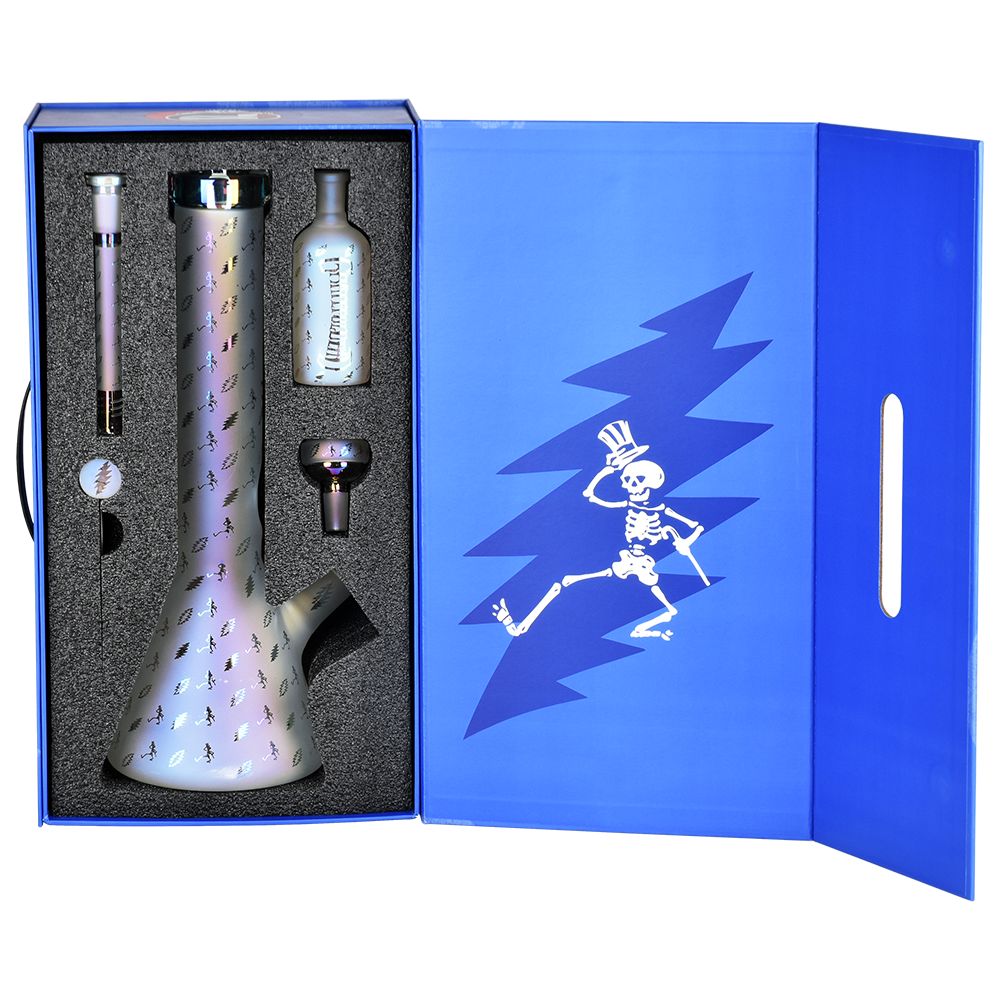 Grateful Dead x Pulsar Bolts And Skellies Glass Beaker Bong Set