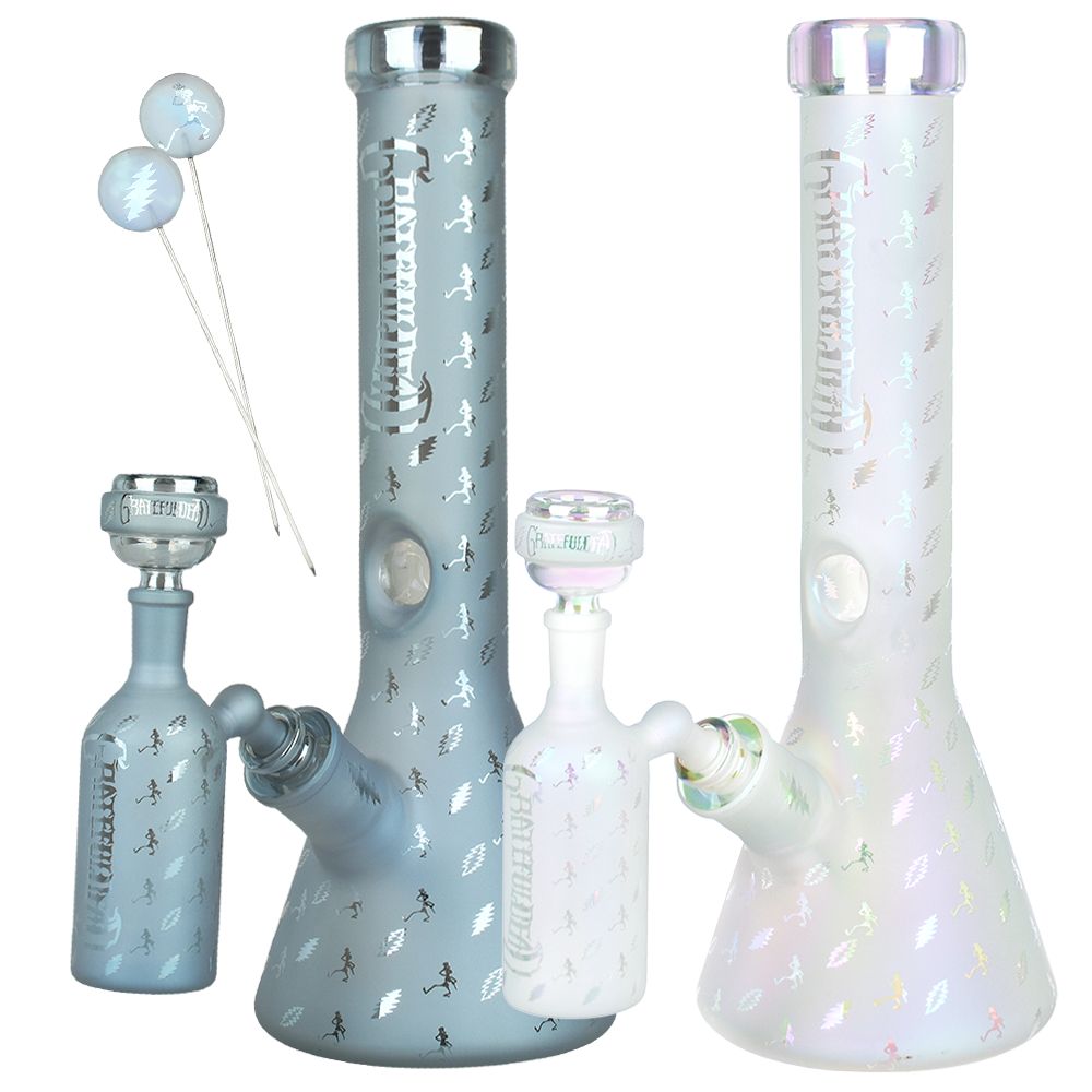 Grateful Dead x Pulsar Bolts And Skellies Glass Beaker Bong Set