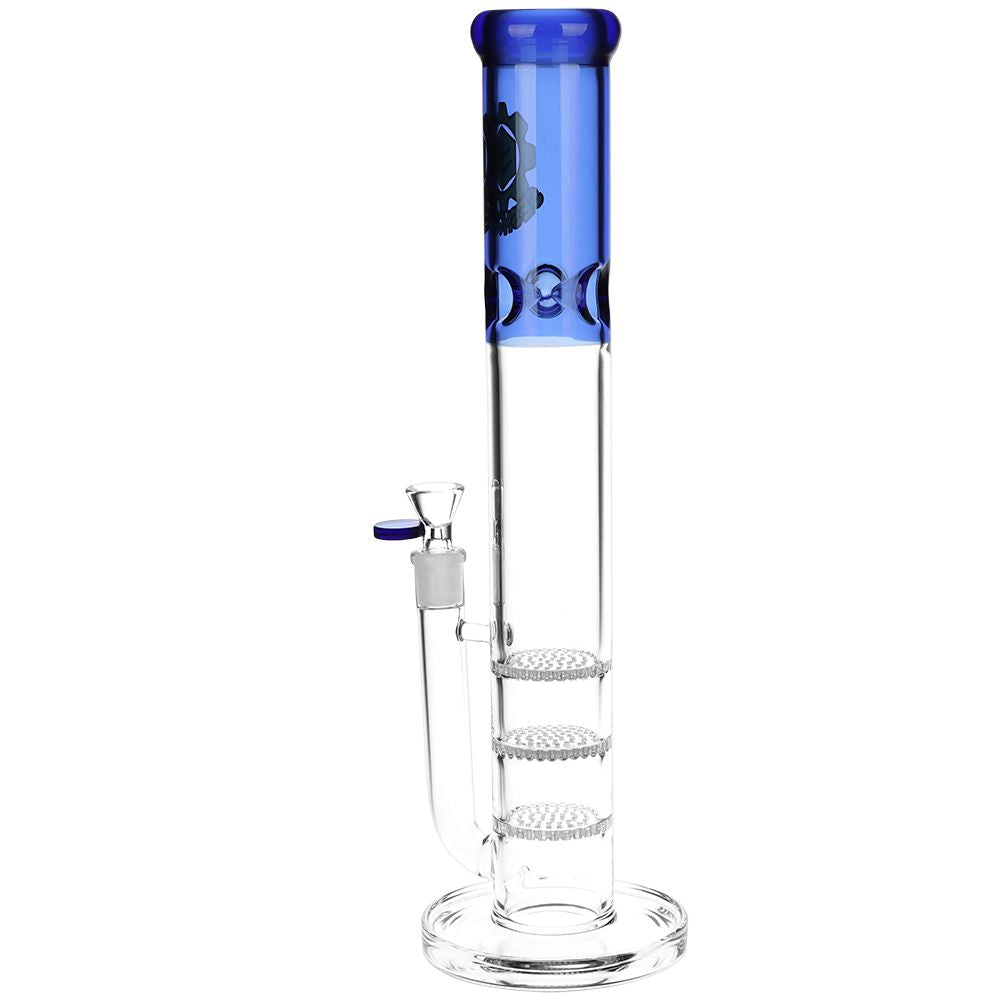 Triple Honeycomb Perc Straight Tube Water Pipe - 15&quot;