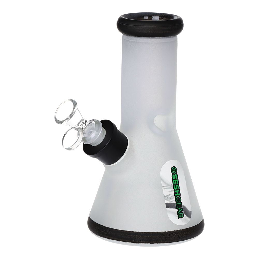 White bong with black accents and 'Sesh Gear' branding on a white background