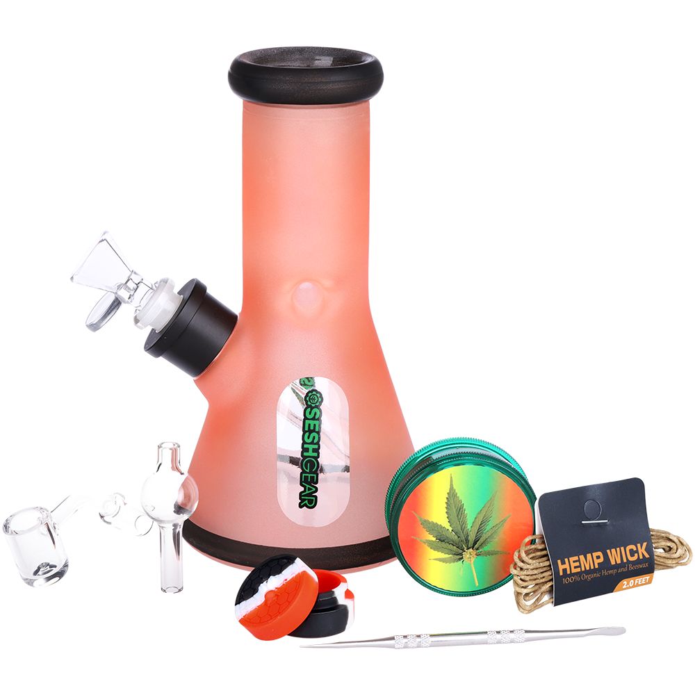 Orange Bong with accessories on a white background