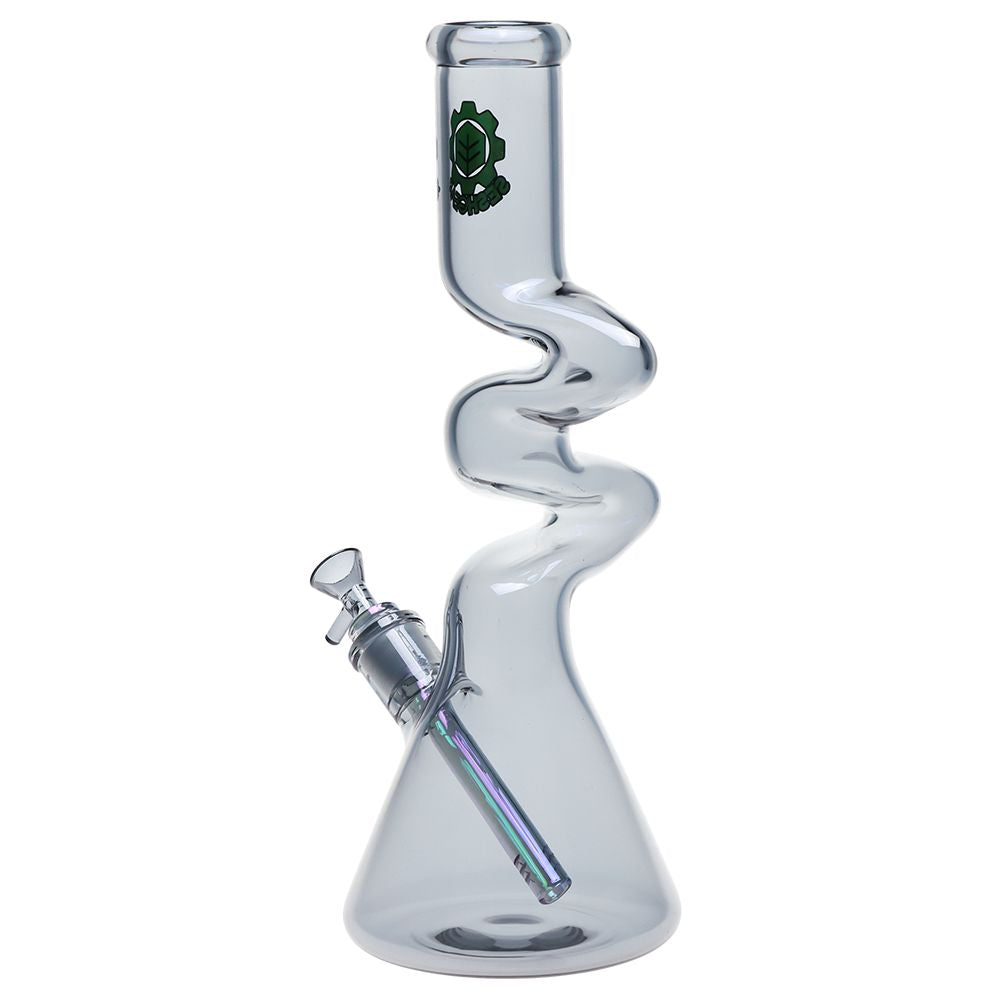 XL Electro Zig Zag Beaker Glass Water Pipe - 15 Inches