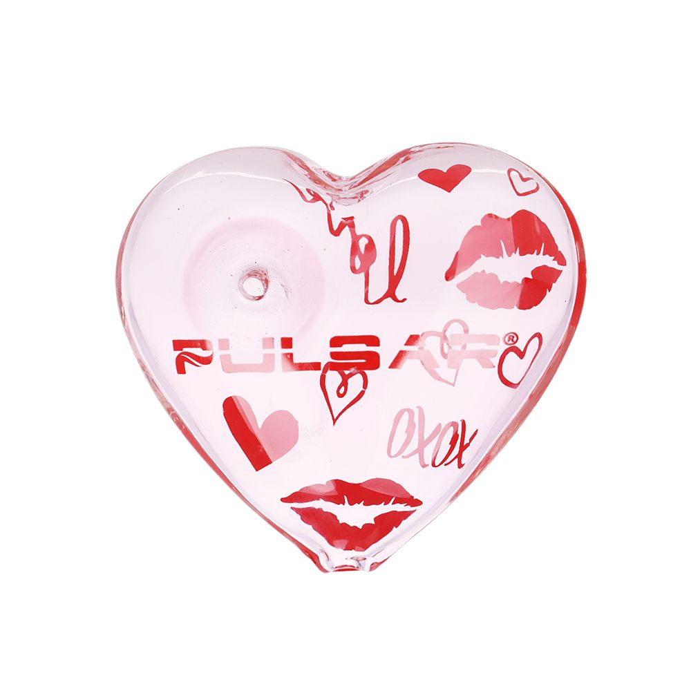 Valentine&#39;s XOXO Glass Beaker Bong &amp; Heart Pipe Set