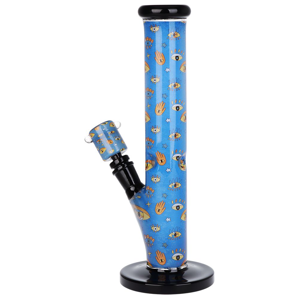 Inside Print Straight Tube Glass Bong - 11.25"