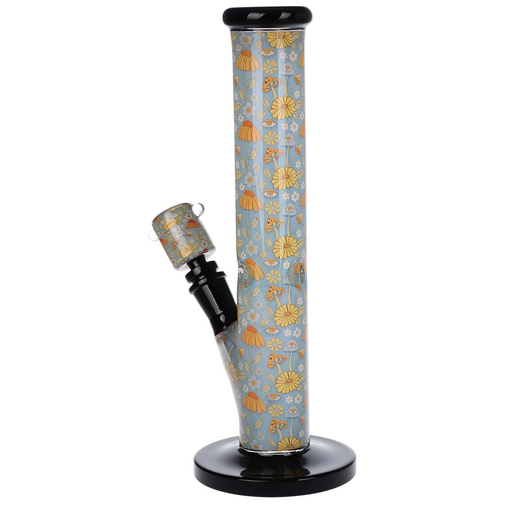 Inside Print Straight Tube Glass Bong - 11.25"