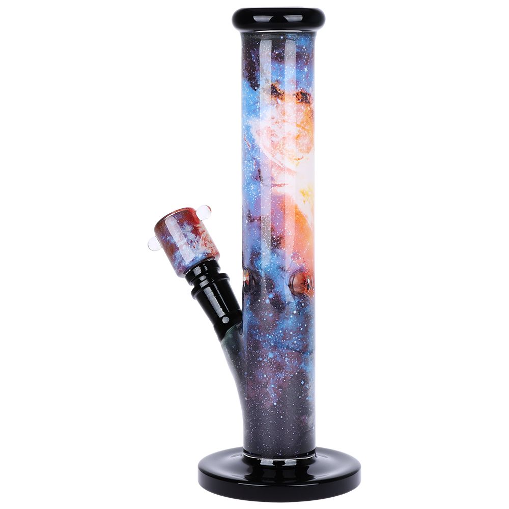 Inside Print Straight Tube Glass Bong - 11.25"