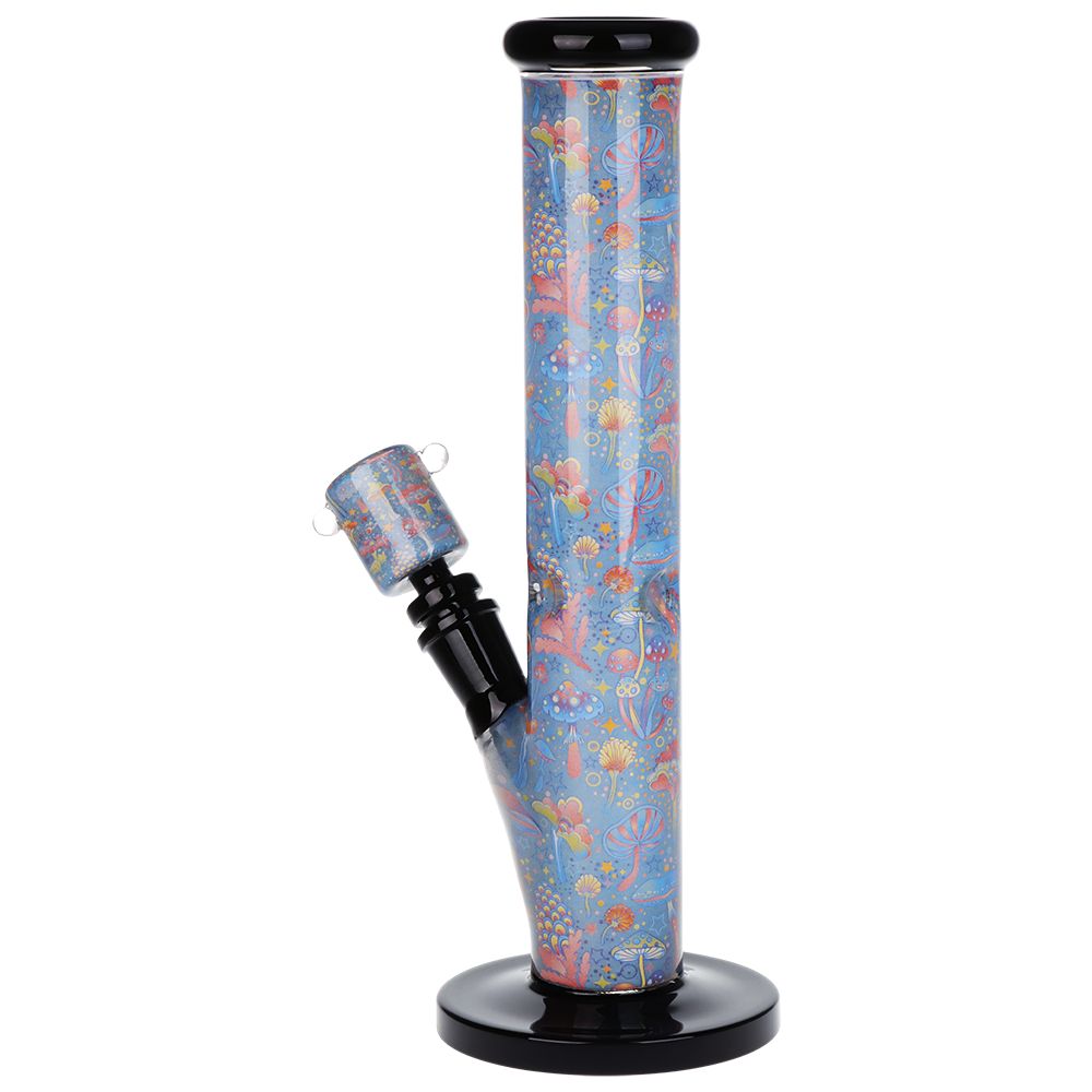 Inside Print Straight Tube Glass Bong - 11.25"