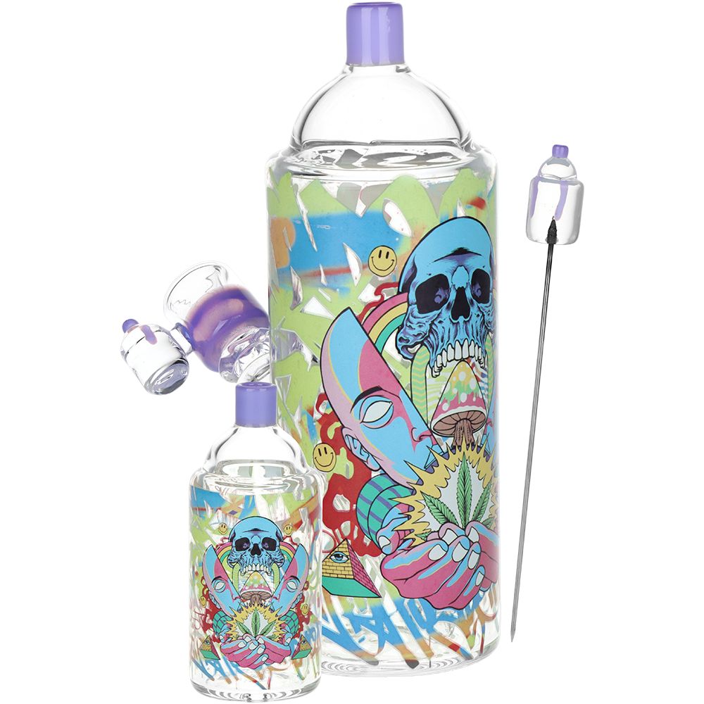 Graffiti Series Spray Paint Glass Bong & Pipe Set