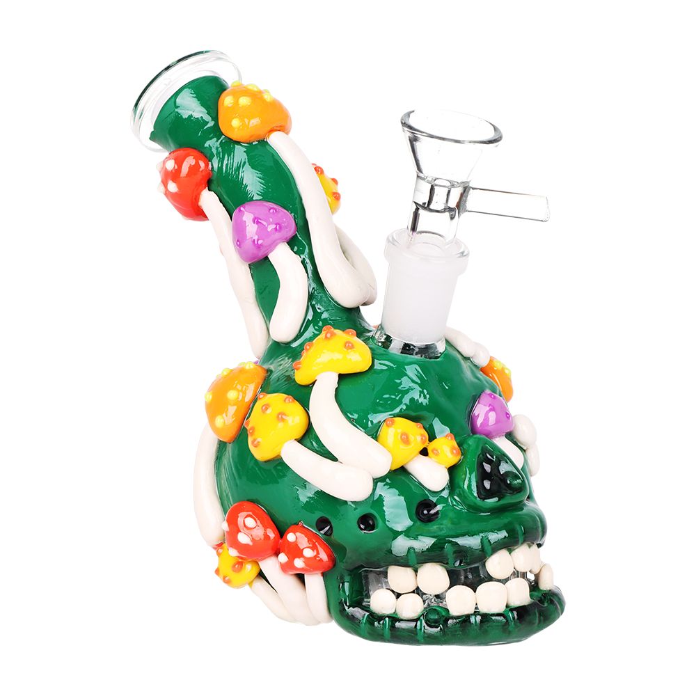 Skull Full Of Shrooms Glass Bong
