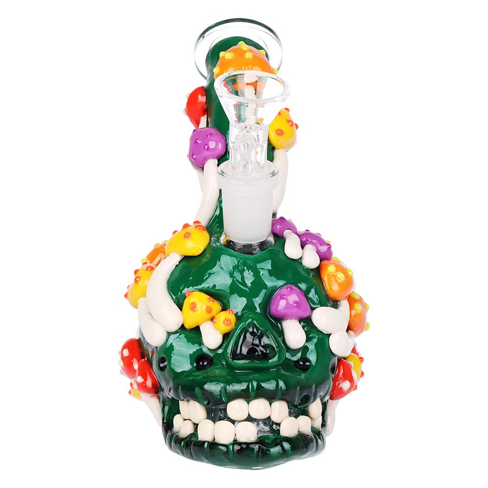 Skull Full Of Shrooms Glass Bong