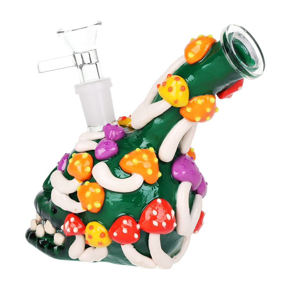 Skull Full Of Shrooms Glass Bong
