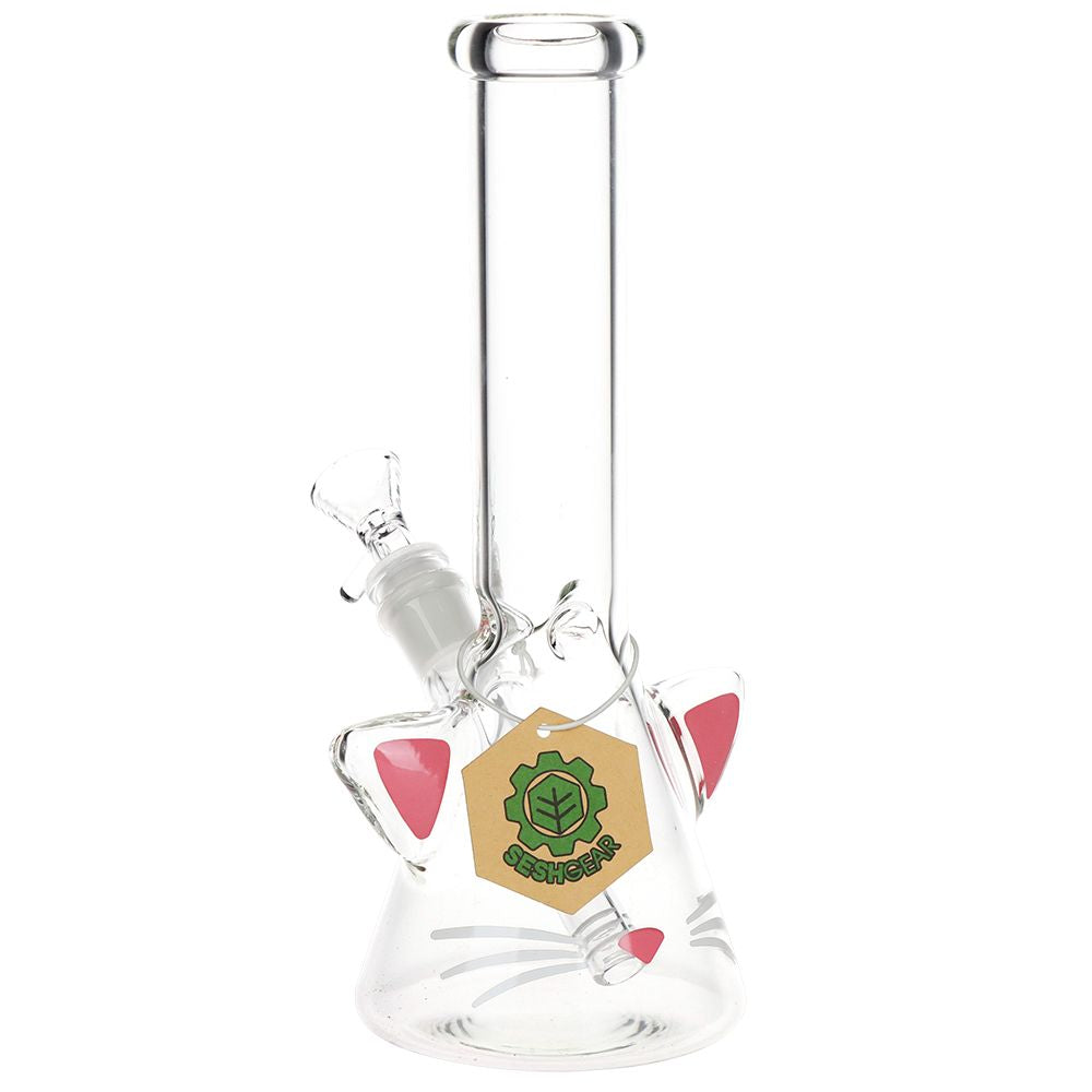 Kitty Cat Glass Beaker Bong - 10"