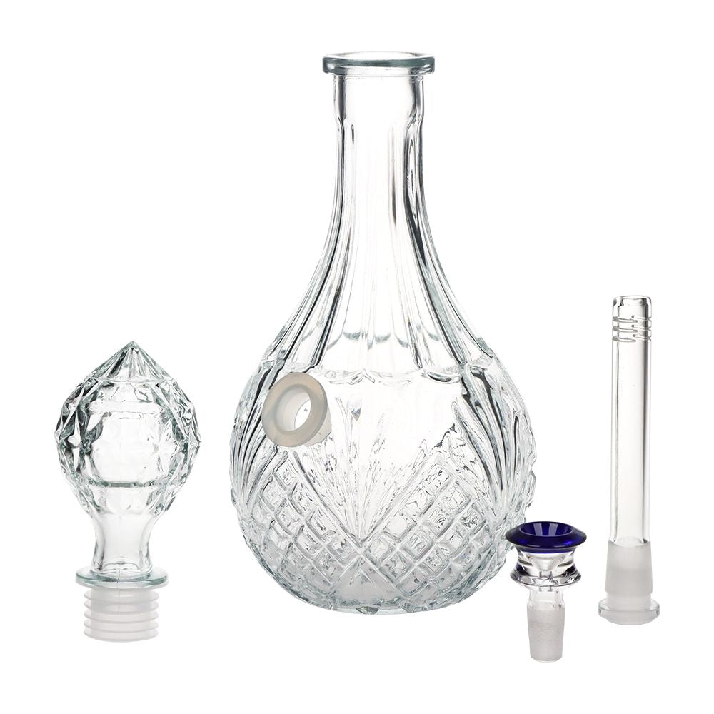 Vintage Decanter Water Drop Style Glass Bong - 12.5"