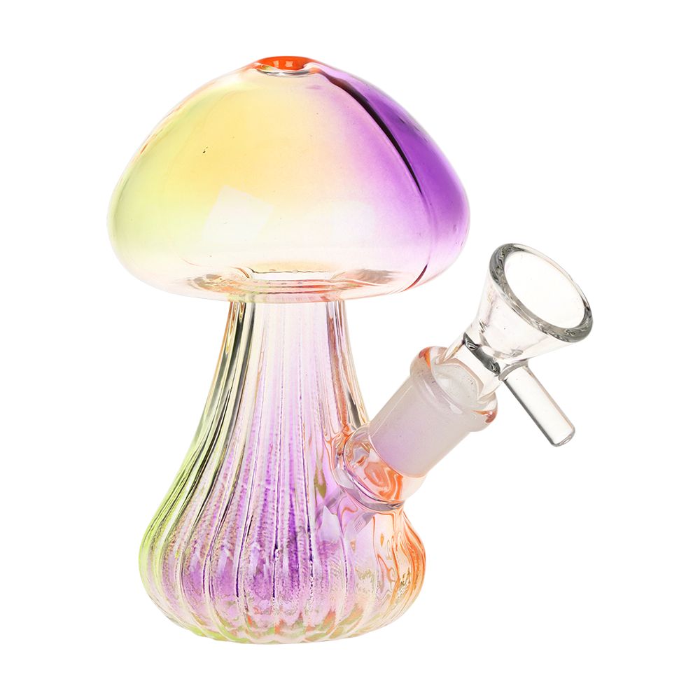 Electroplated Mushroom Glass Bubbler - 4.75"